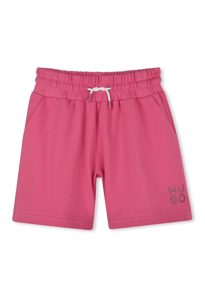 Къс панталон с връзки и лого - Яркорозово HUGO