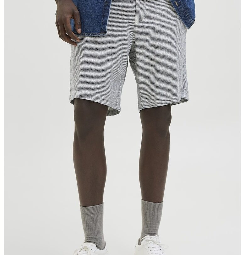 Къс панталон с лен - Мръснобял/Син Jack  Jones