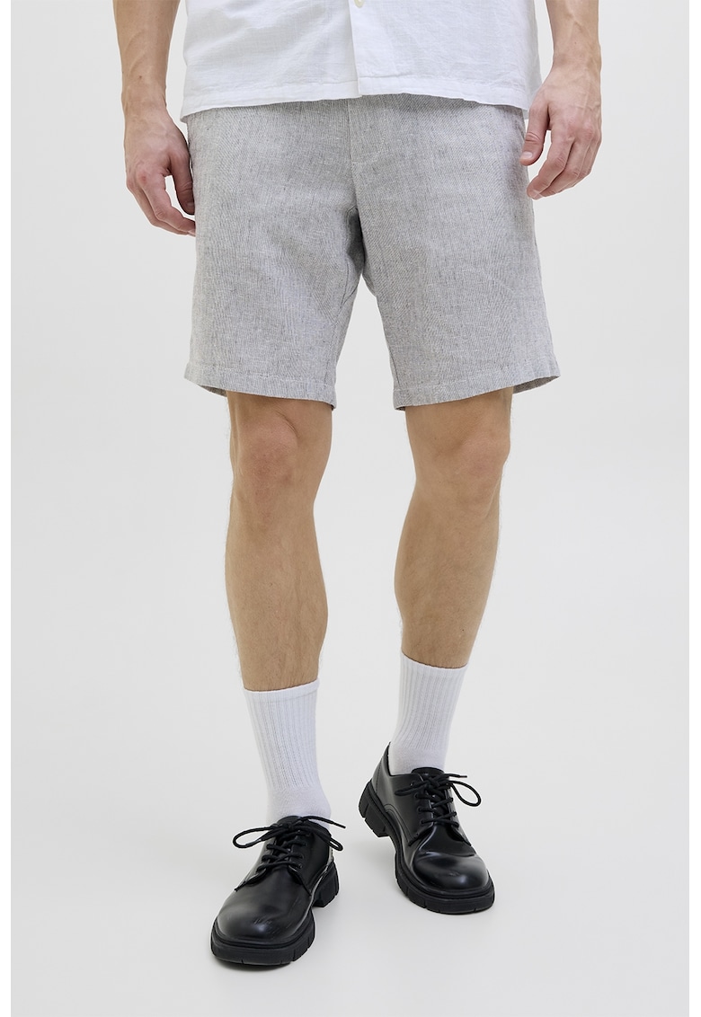 Къс панталон с лен - Сив меланж Jack Jones