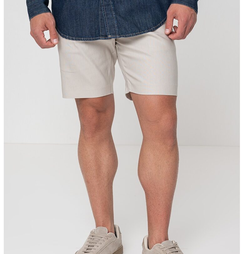 Къс панталон чино с лиосел и лен - Светло сив CALVIN KLEIN