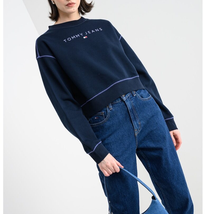 Къс свободен суитшърт - Тъмносин Tommy Jeans