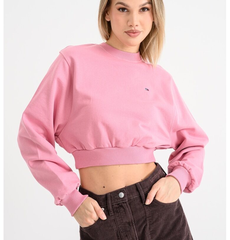 Къс суитшърт - Розово Tommy Jeans
