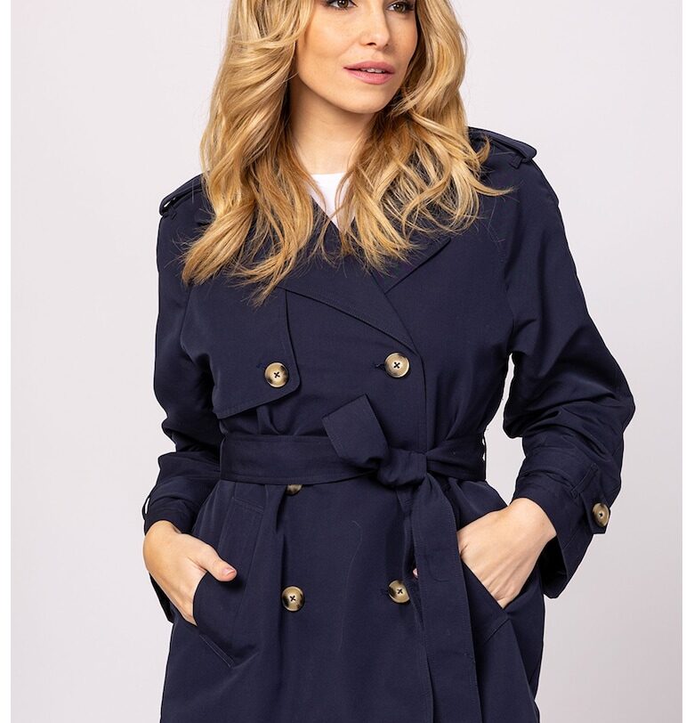 Къс тренч Nirla - Тъмносин Heavy Tools