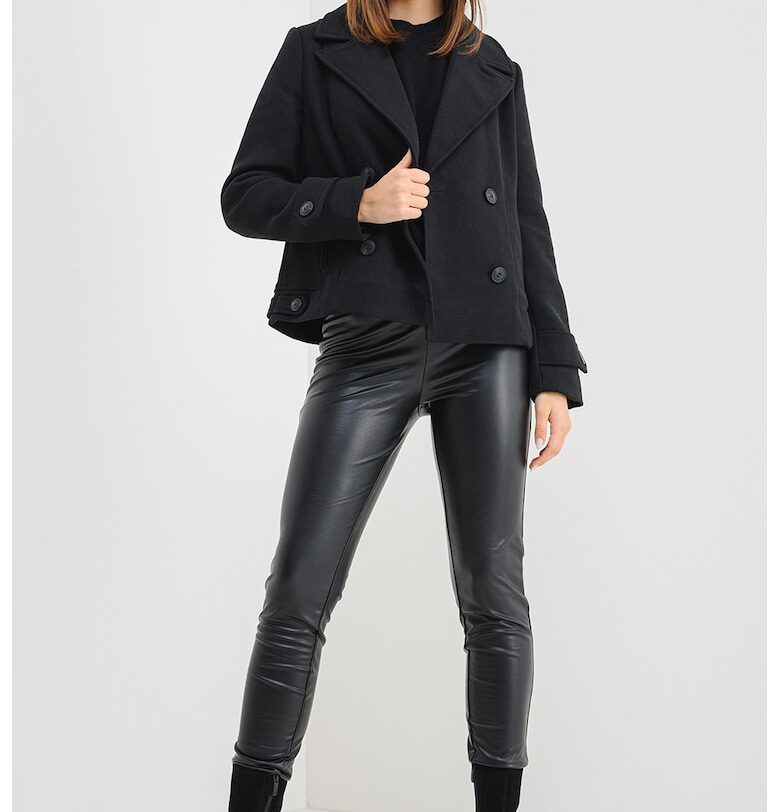 Къс тренч с вълна - Черен Vero Moda