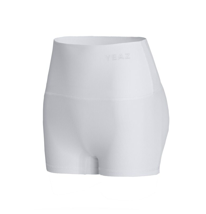 Къс фитнес клин с висока талия - Бял YEAZ