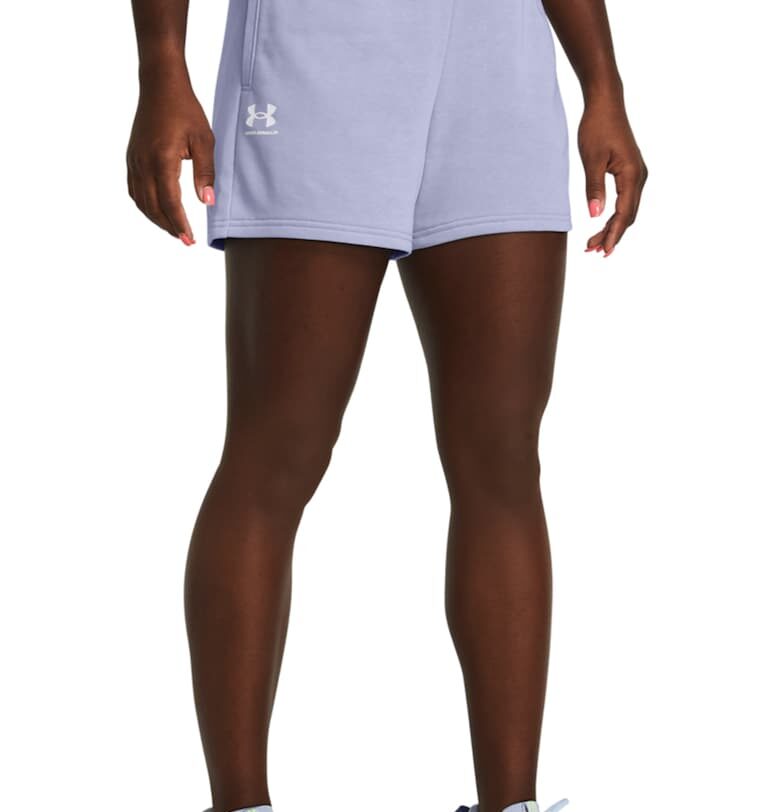 Къс фитнес панталон Rival Terry с висока талия - Лавандула Under Armour