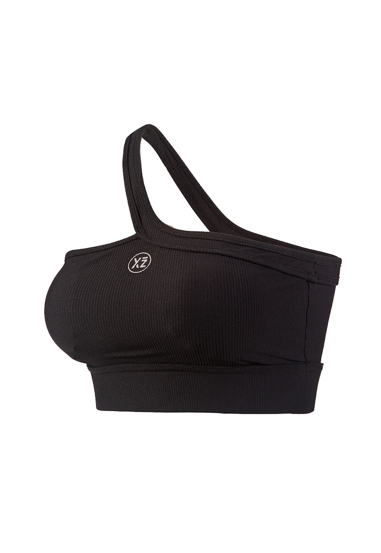 Къс фитнес топ Adore с едно рамо - Черен YEAZ