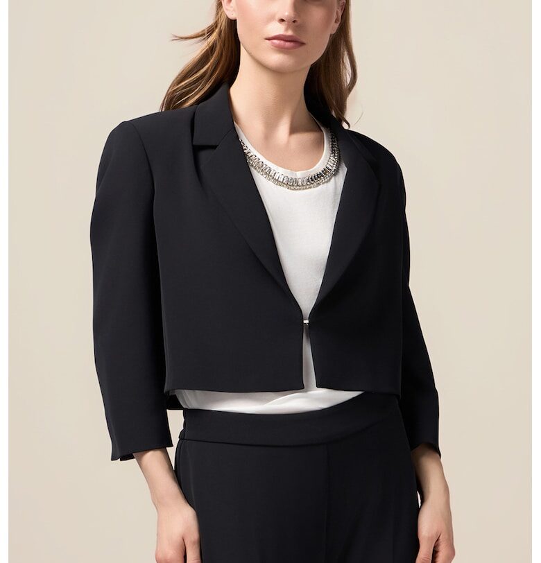 Къса блуза с 3/4 ръкави - Ултрамарин синьо Oltre