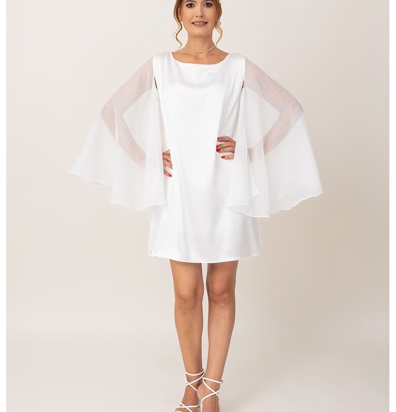 Къса ефирна рокля - Бял Ilona Andreoiu