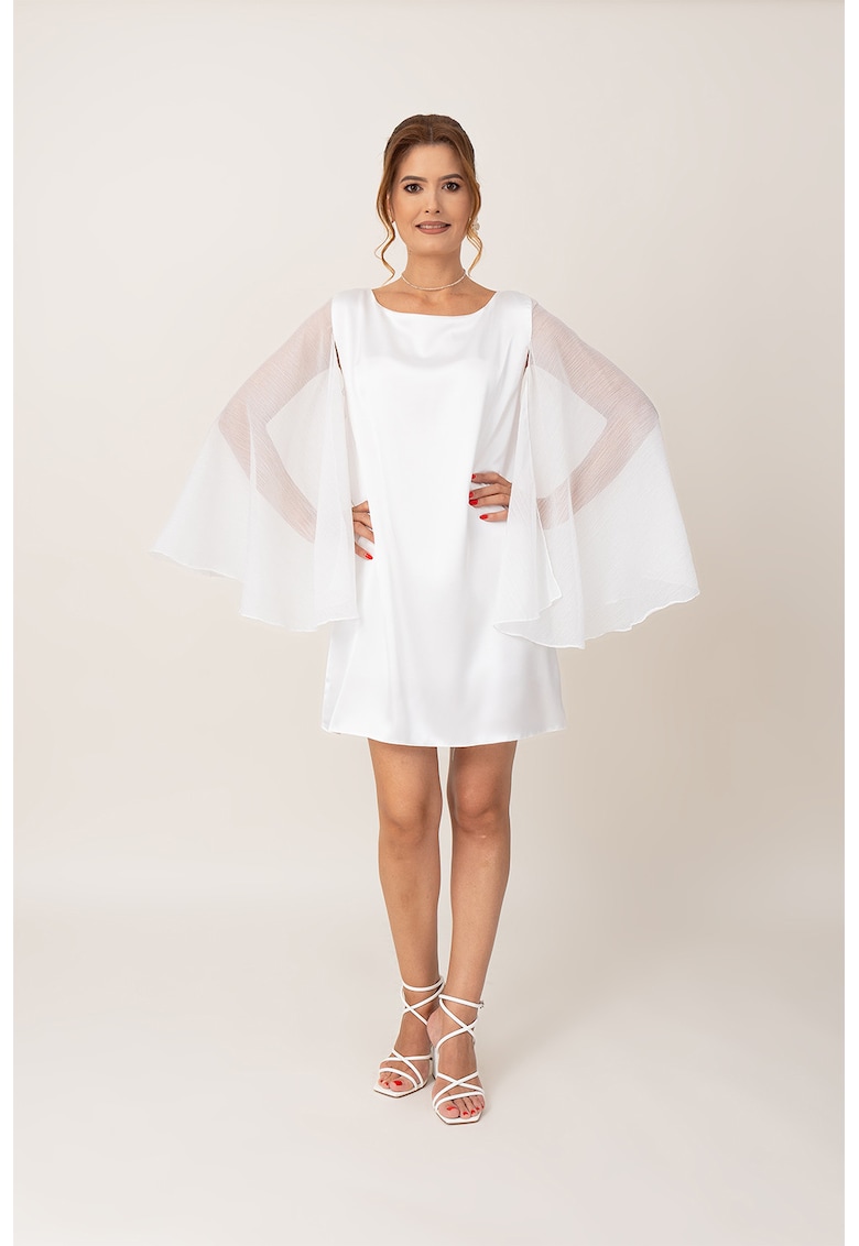 Къса ефирна рокля - Бял Ilona Andreoiu
