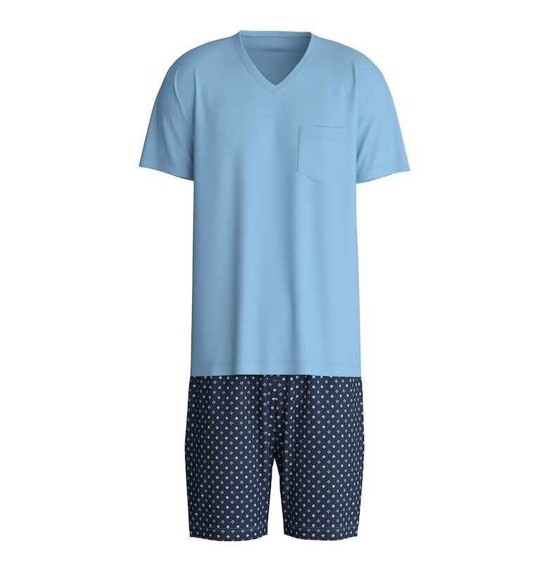 Къса памучна пижама - Син CALIDA