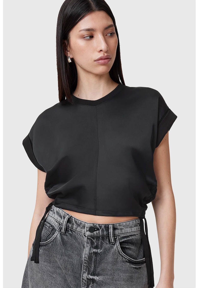 Къса памучна тениска Mira - Черен AllSaints