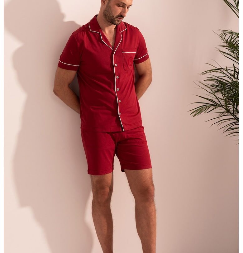 Къса пижама Anton с модал - Червен Sofiaman