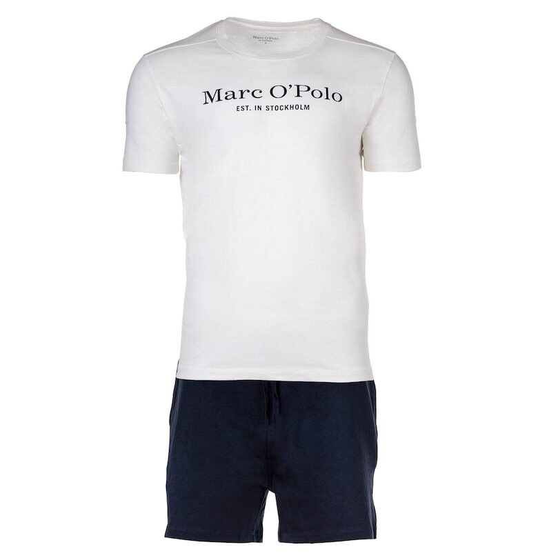 Къса пижама с лога - Бял/Тъмносин Marc OPolo