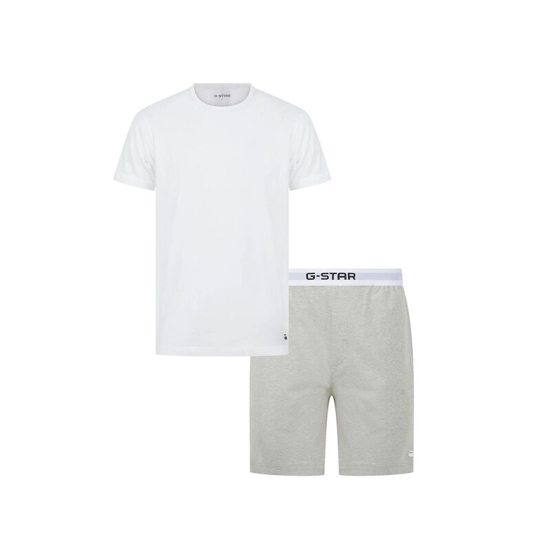 Къса пижама с лого - Бял/Сив G-Star RAW