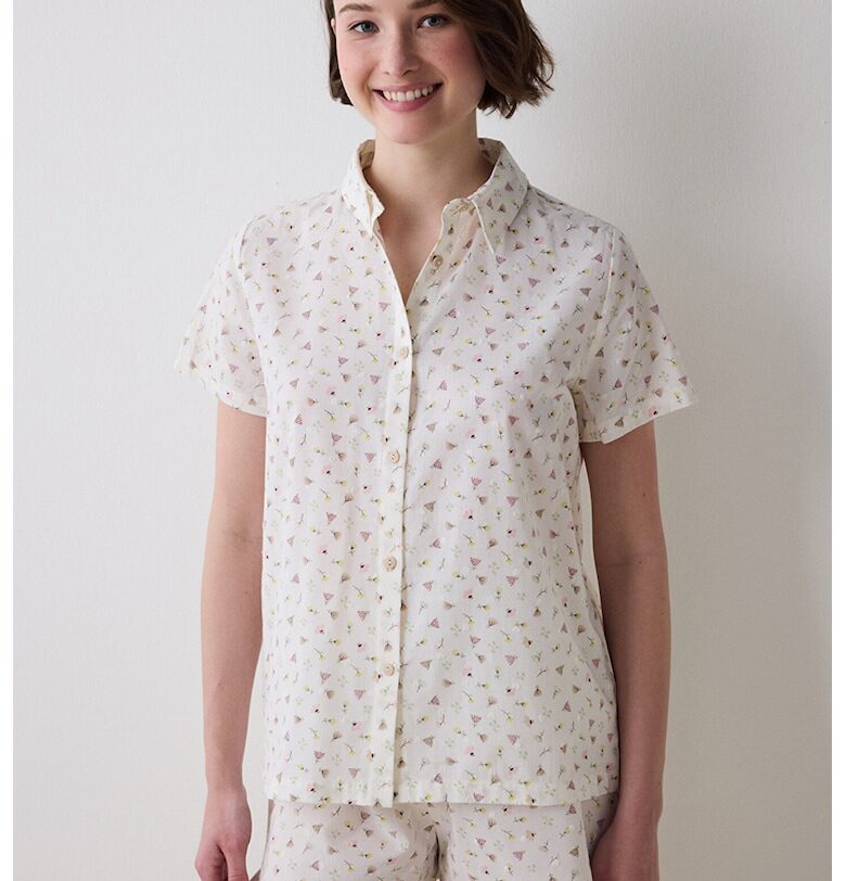 Къса пижама с фигурален принт - Бледо розово Penti