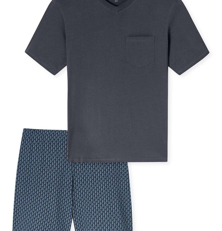 Къса пижама с шпиц - Тъмносин Schiesser