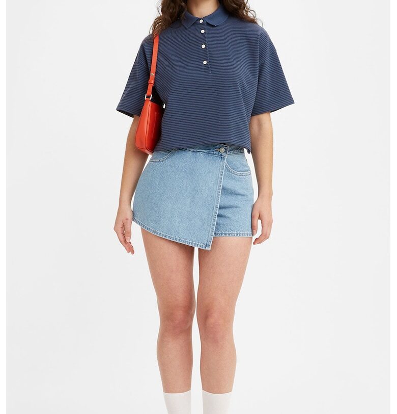 Къса пола-панталон със средна талия - Светлосин Levis