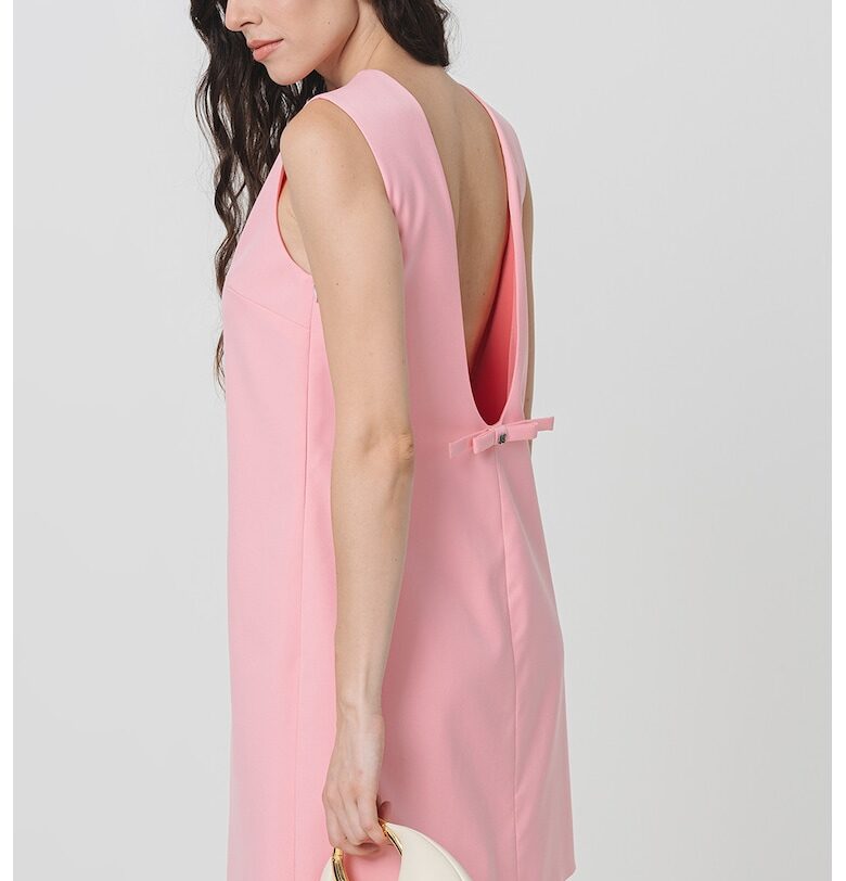 Къса права рокля без ръкави - Пастелнорозов HUGO