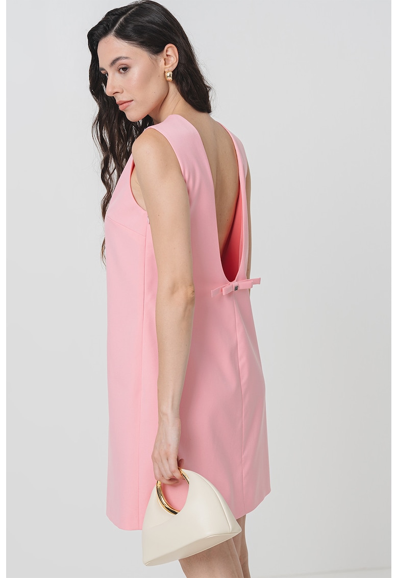 Къса права рокля без ръкави - Пастелнорозов HUGO