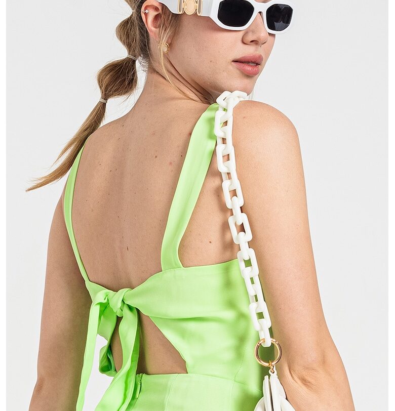 Къса права рокля с отвор на гърба - Лайм зелено ARMANI EXCHANGE