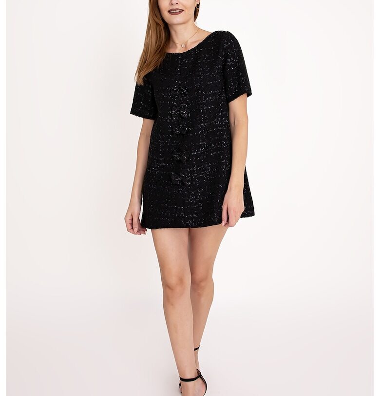 Къса разкроена рокля Amara - Черен Ilona Andreoiu