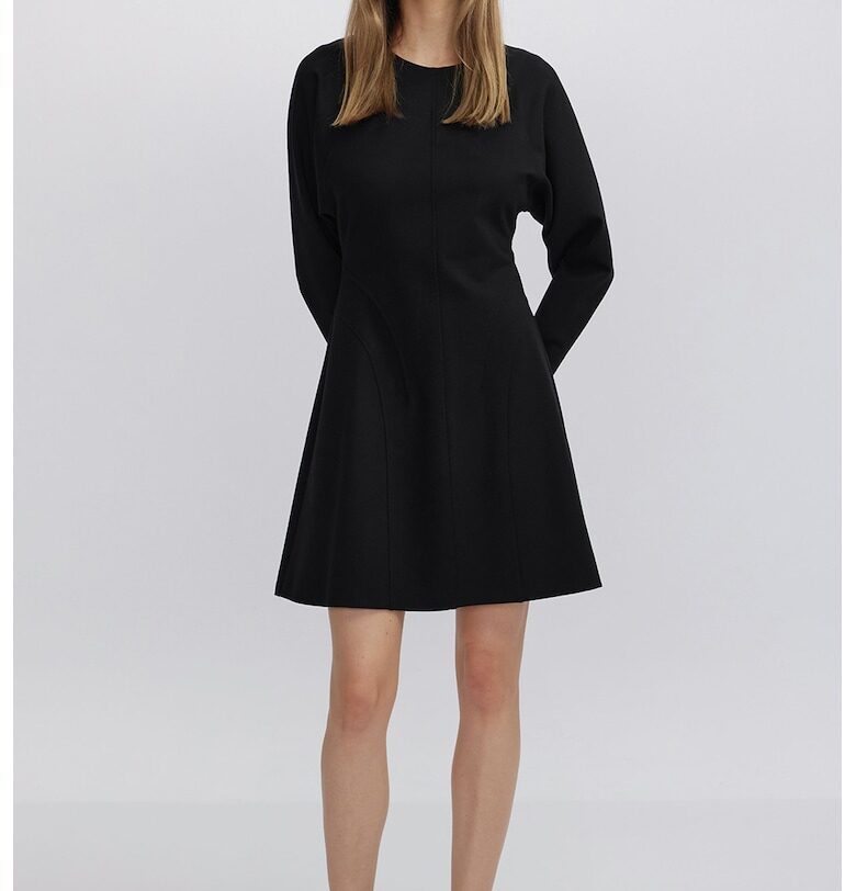 Къса разкроена рокля - Черен Ipekyol