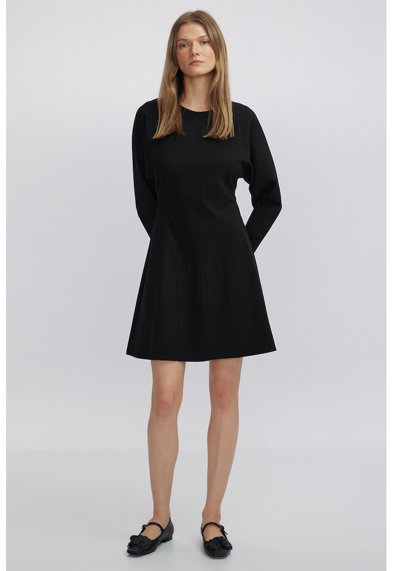 Къса разкроена рокля - Черен Ipekyol