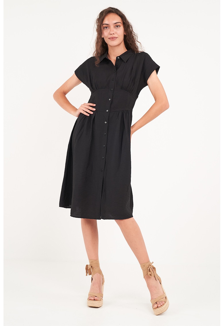 Къса разкроена рокля - Черен Timeout