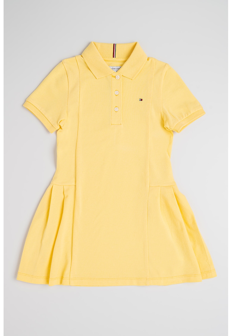 Къса разкроена рокля с яка - Жълт Tommy Hilfiger