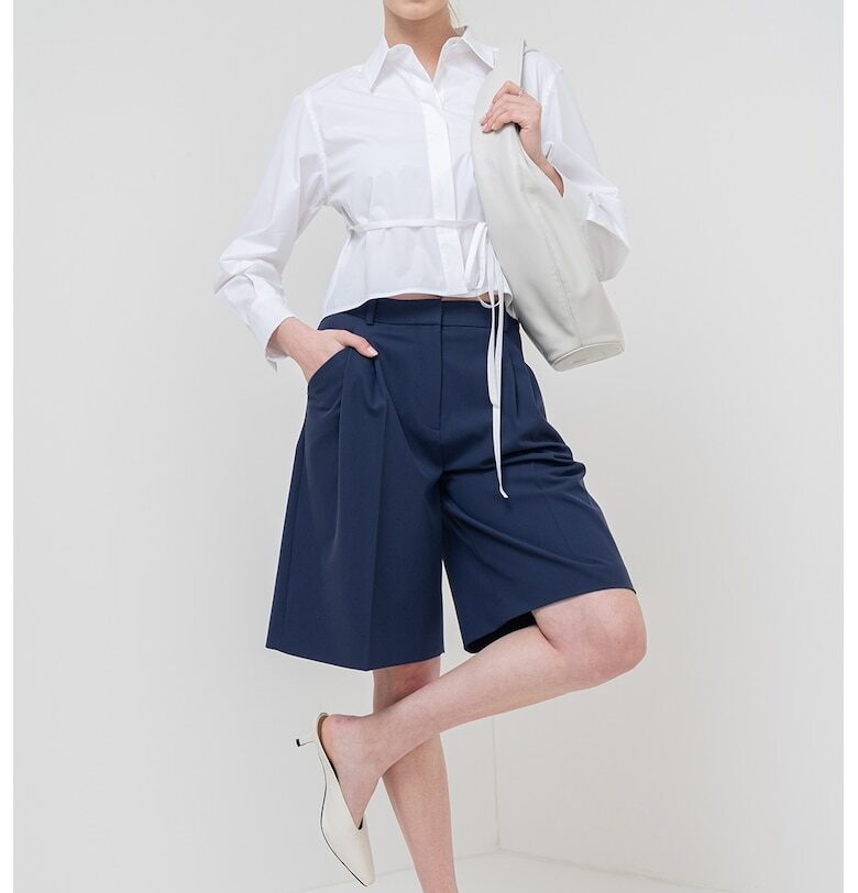 Къса риза Marsala с памук - Бял Marella