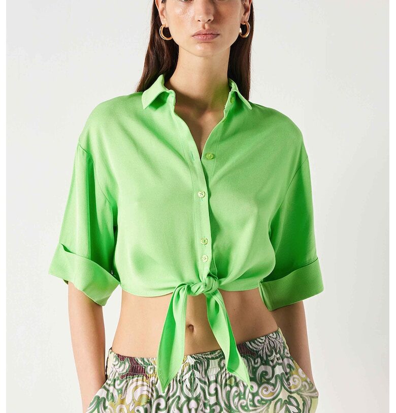 Къса риза с 3/4 ръкави - Лайм зелено Ipekyol