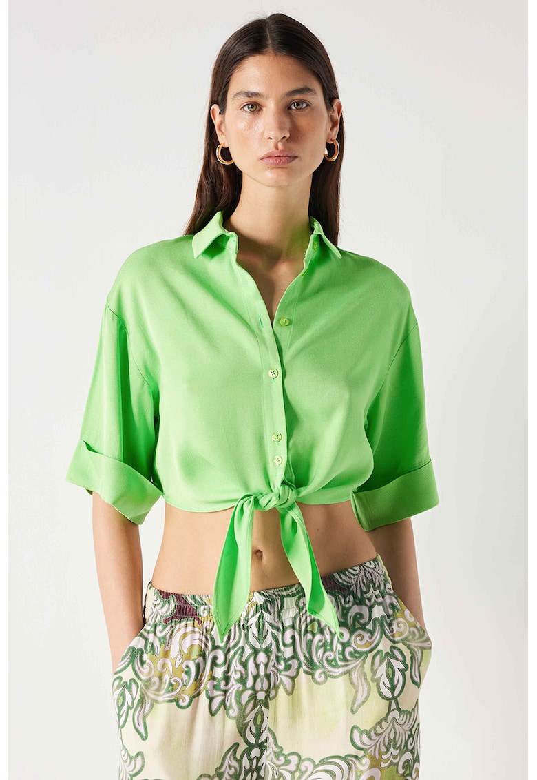 Къса риза с 3/4 ръкави - Лайм зелено Ipekyol