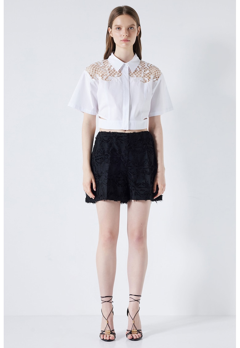 Къса риза с ажур - Бял Ipekyol