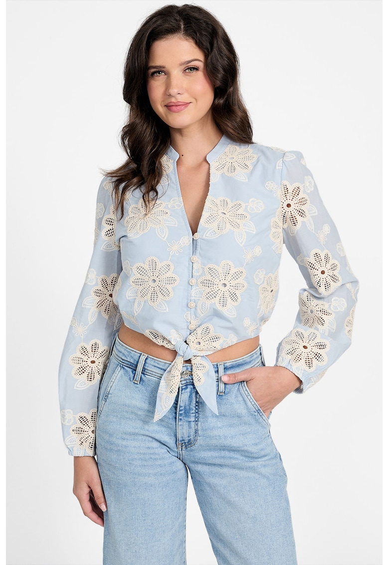 Къса риза с бродерии GUESS