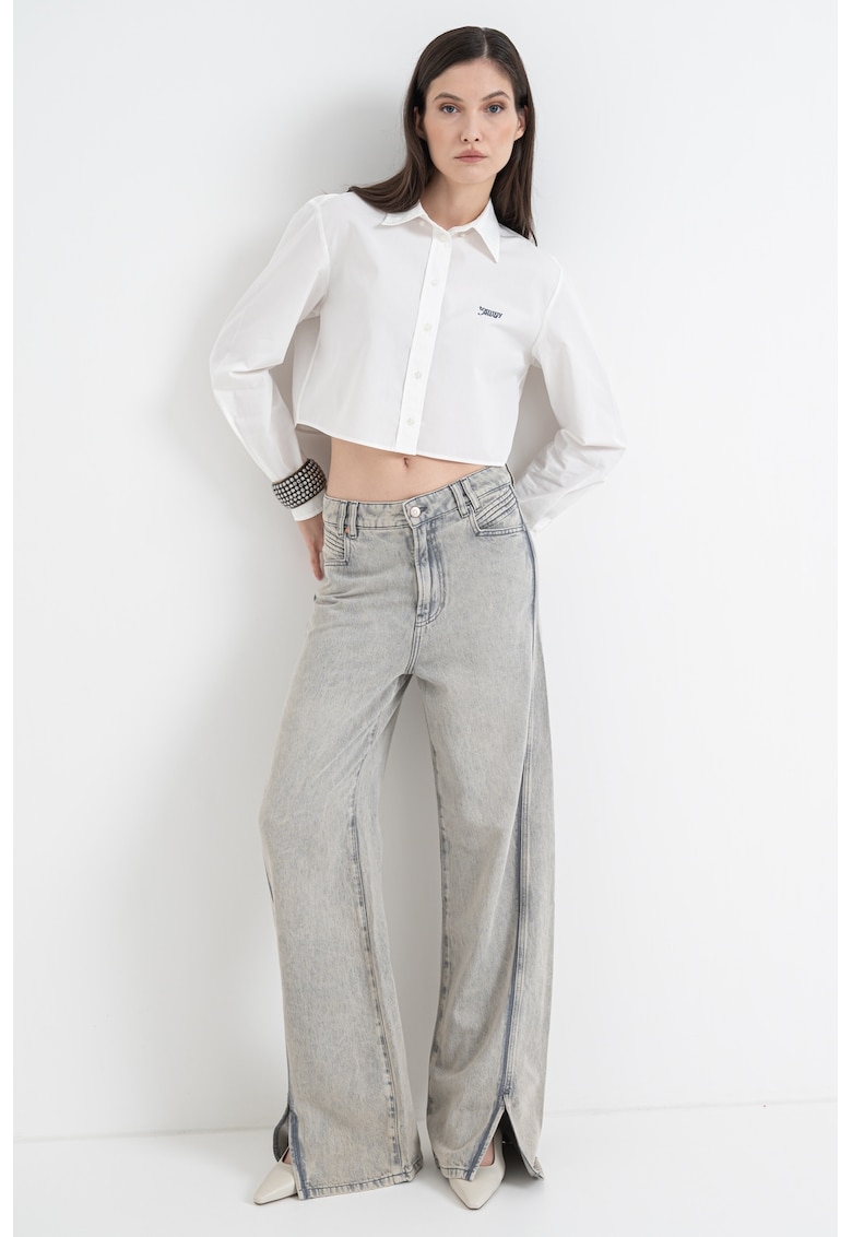 Къса риза с дълги ръкави - Бял Tommy Jeans