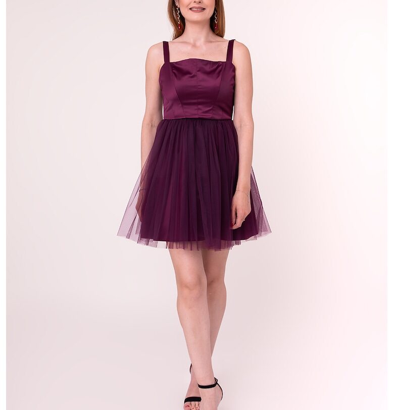 Къса рокля Dark Orchid - Бордо Ilona Andreoiu