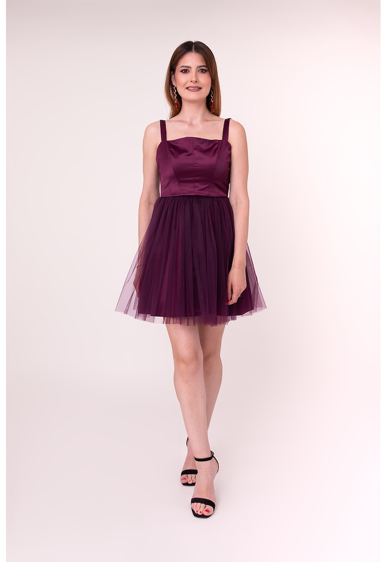 Къса рокля Dark Orchid - Бордо Ilona Andreoiu