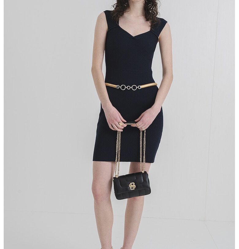 Къса рокля Foberta без ръкави - Ултрамарин синьо BOSS