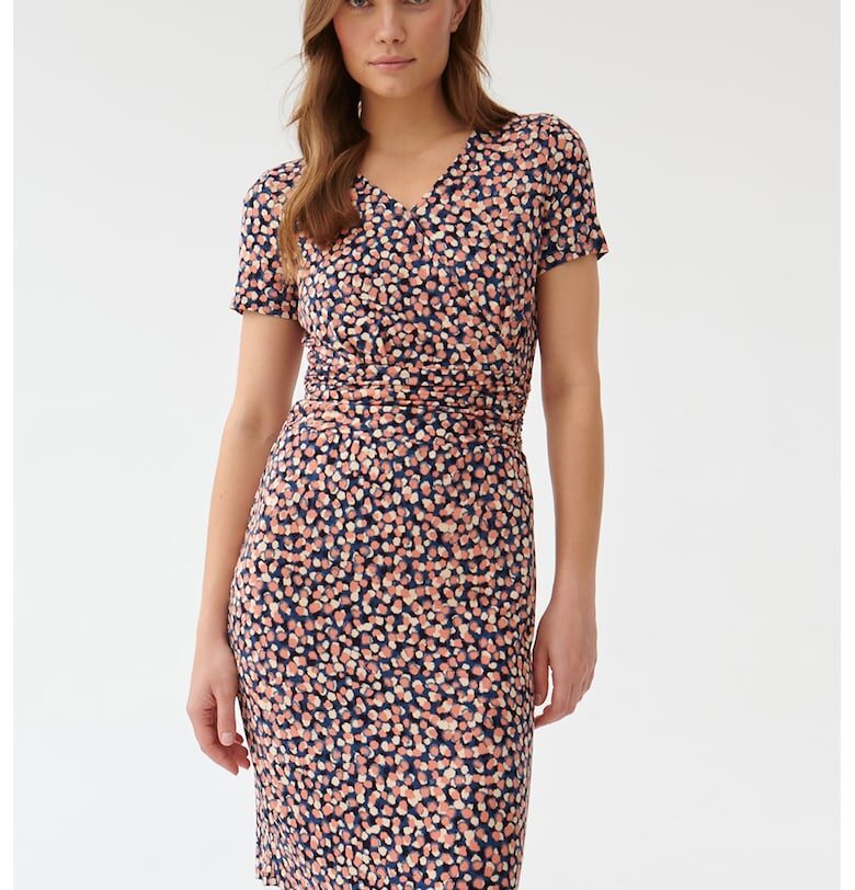 Къса рокля Monika с щампа - Черен/Розова сьомга/Бежов Tatuum