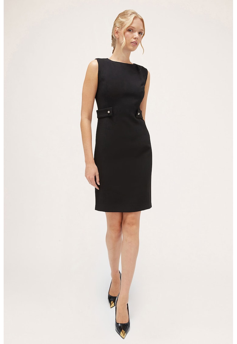 Къса рокля без ръкави - Черен Motivi