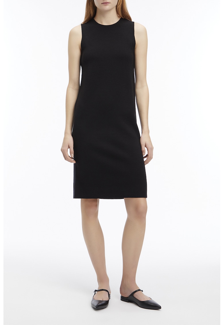 Къса рокля без ръкави с вълна - Черен CALVIN KLEIN