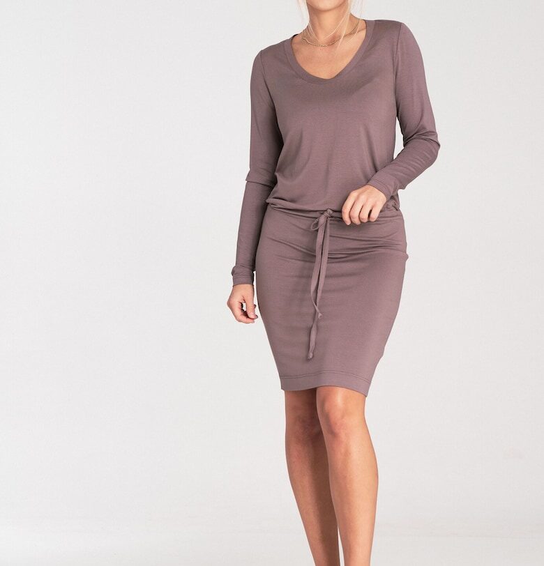 Къса рокля  кафява - вискоза Figl