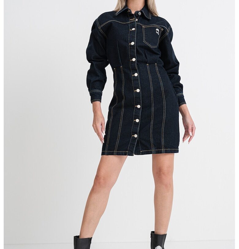 Къса рокля от деним - Тъмносин Karl Lagerfeld