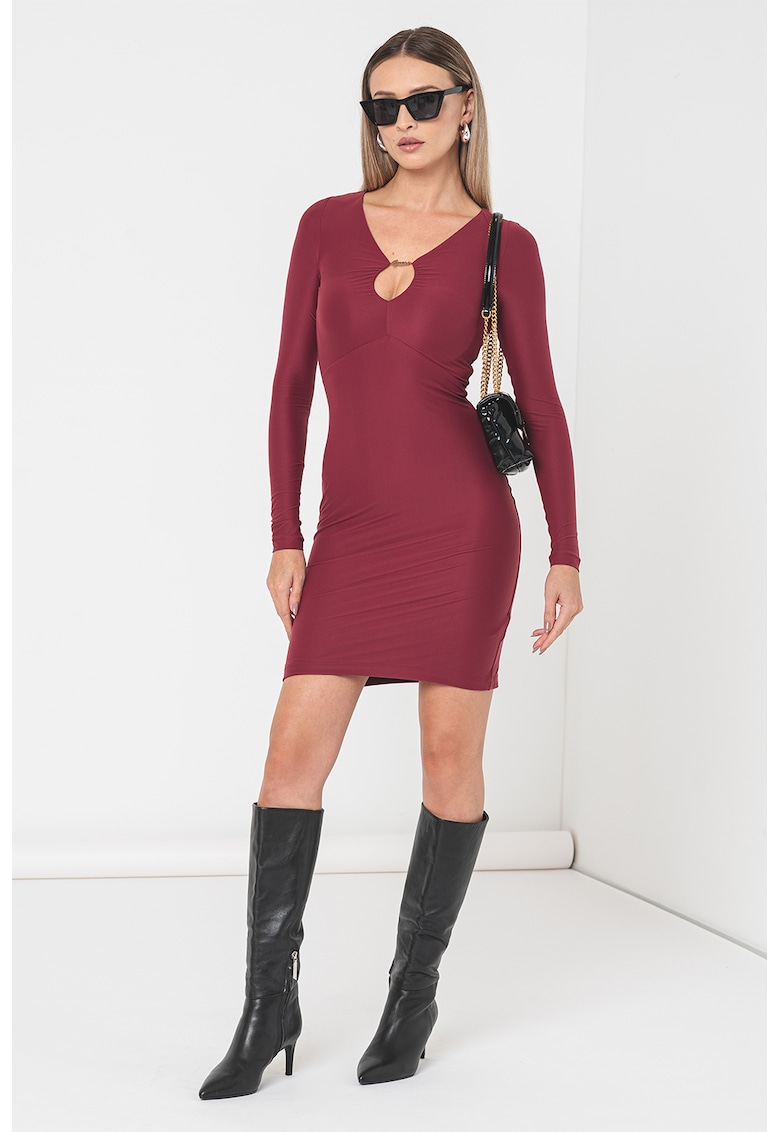 Къса рокля по тялото с отвор - Бледочервен GUESS