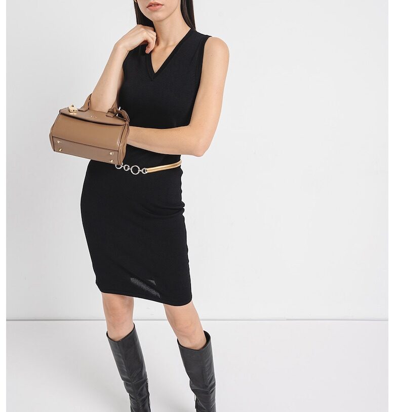 Къса рокля по тялото с шпиц - Черен ARMANI EXCHANGE