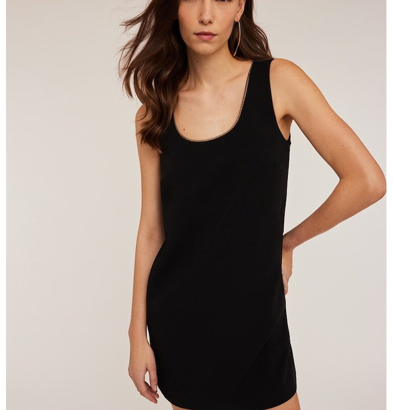 Къса рокля с верижка - Черен Motivi