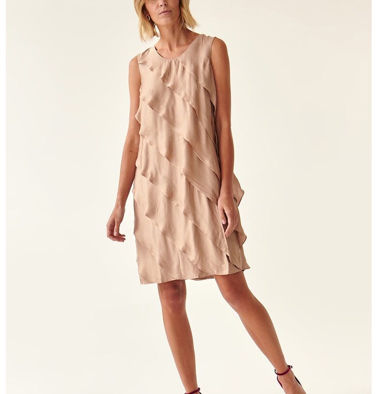 Къса рокля с волани - Бежов Tatuum