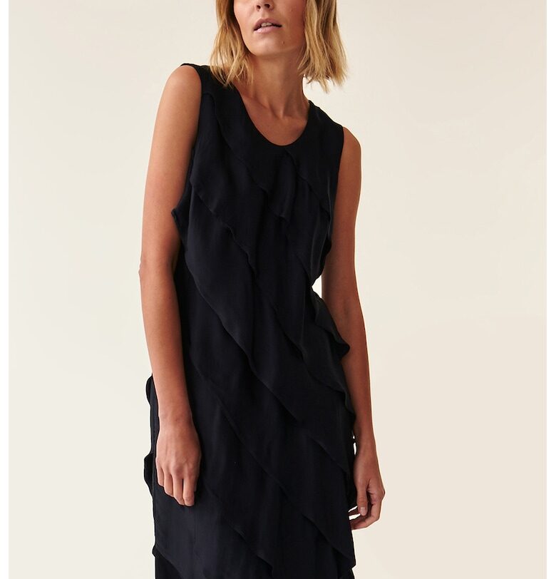 Къса рокля с волани - Ултрамарин синьо Tatuum