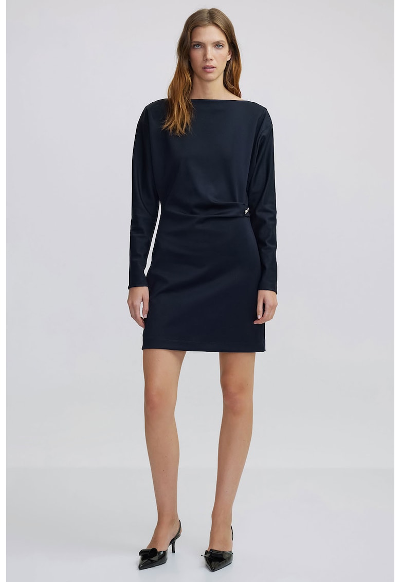 Къса рокля с декоративни бижутерски копчета - Ултрамарин синьо Ipekyol